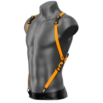 Beyond Basic Orange Drop Back Vest Suspender Handmade Fashion Vegan Unisex Harness - Daftboy