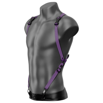 Beyond Basic Purple Drop Back Vest Suspender Handmade Fashion Vegan Unisex Harness