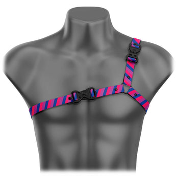 Bisexual Pride Ultra Thin Asymmetrical Handmade Fashion Vegan Unisex Harness - Daftboy