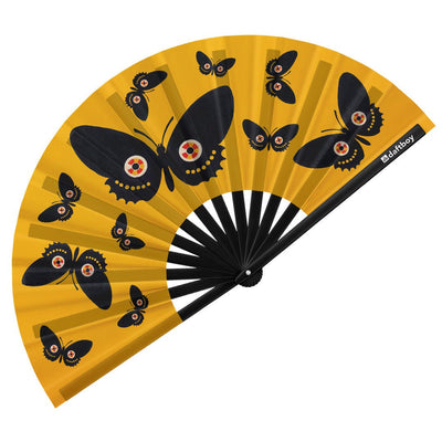 Black Butterfly by Leonetto Cappiello Rave Bamboo Folding Hand Fan / Clack Fan - Large
