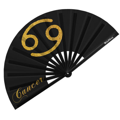 Cancer Rave Bamboo Folding Hand Fan / Clack Fan - Large - Zodiac Collection