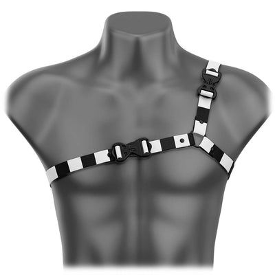Checkered Black & White Ultra-Thin Asymmetrical Handmade Fashion Vegan Unisex Harness