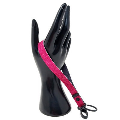 Hawt Pink Glitter Key Clip Wristlet