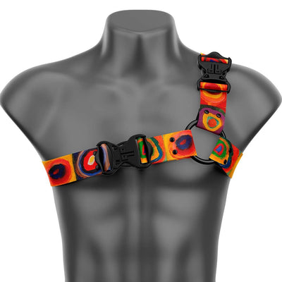 Color Study. Squares with Concentric Circles by Wassily Kandinsky Asymmetrical Handmade Fashion Vegan Unisex Harness