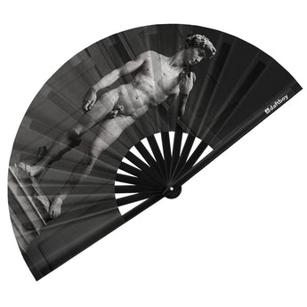 David by Michelangelo Rave Bamboo Folding Hand Fan / Clack Fan - Large - Daftboy