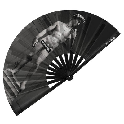 David by Michelangelo Rave Bamboo Folding Hand Fan / Clack Fan - Large