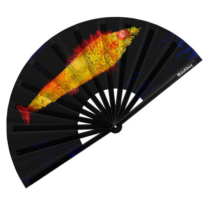 The Goldfish by Paul Klee Rave Bamboo Folding Hand Fan / Clack Fan - Large