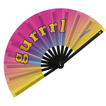 Gurrrl Rave Bamboo Folding Hand Fan / Clack Fan - Large - Daftboy