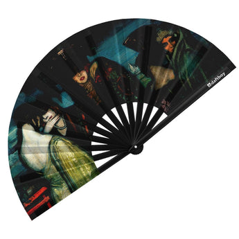 Las Ibericas by Federico Beltran Masses Rave Bamboo Folding Hand Fan / Clack Fan - Large - Daftboy