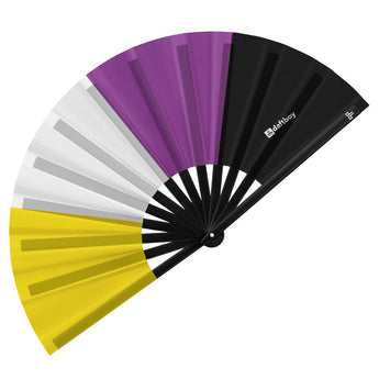 Nonbinary Pride Bamboo Folding Hand Fan / Clack Fan - Large - Daftboy