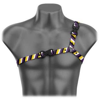 Nonbinary Pride Ultra Thin Asymmetrical Handmade Fashion Vegan Unisex Harness - Daftboy