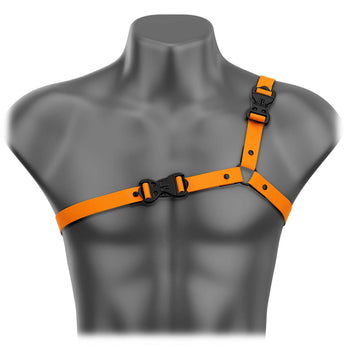 Orange Beyond Basic Ultra - Thin Asymmetrical Handmade Fashion Vegan Unisex Harness - Daftboy