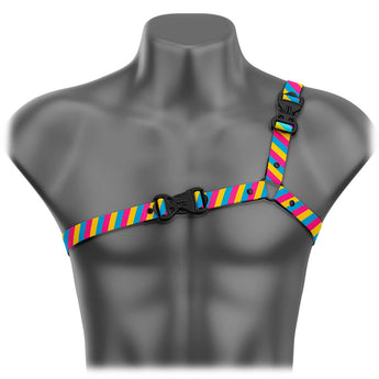 Pansexual Pride Ultra Thin Asymmetrical Handmade Fashion Vegan Unisex Harness - Daftboy