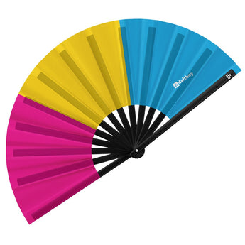 Pansexuality Pride Bamboo Folding Hand Fan / Clack Fan - Large - Daftboy