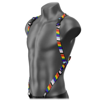 Pride Inclusion Drop Back Vest Suspender Handmade Fashion Vegan Unisex Harness - Daftboy