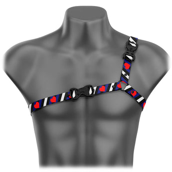 Pride Leather Flag Ultra Thin Asymmetrical Handmade Fashion Vegan Unisex Harness - Daftboy