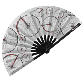 Retro Bike Rave Bamboo Folding Hand Fan / Clack Fan - Large - Daftboy