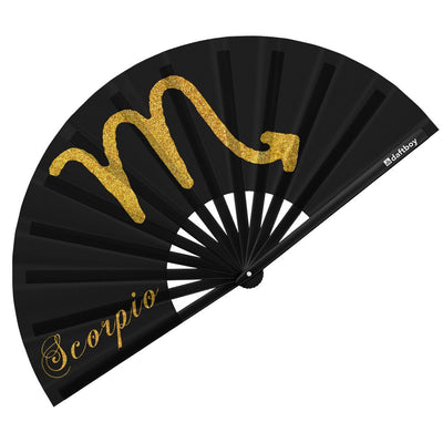 Scorpio Rave Bamboo Folding Hand Fan / Clack Fan - Large - Zodiac Collection
