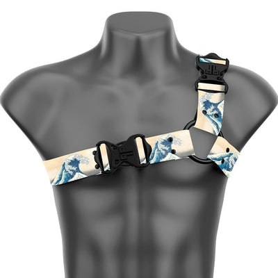 The Great Wave Off Kanagawa by Hokusai Asymmetrical Handmade Fashion Vegan Unisex Harness