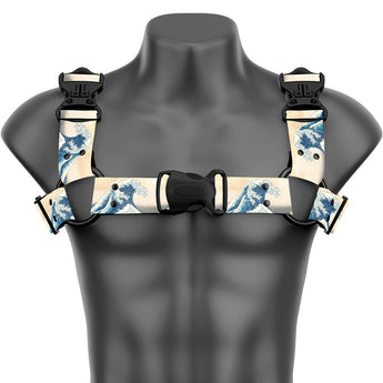 The Great Wave Off Kanagawa by Hokusai Bulldog Handmade Fashion Vegan Unisex Harness - Daftboy