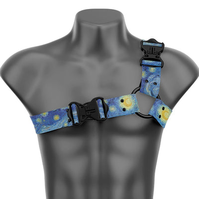 The Starry Night by Vincent van Gogh Asymmetrical Handmade Fashion Vegan Unisex Harness