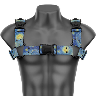The Starry Night by Vincent van Gogh Bulldog Handmade Fashion Vegan Unisex Harness