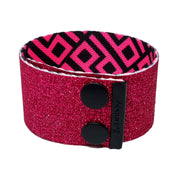 Hawt Pink Glitter Thicc Cuff Bracelet