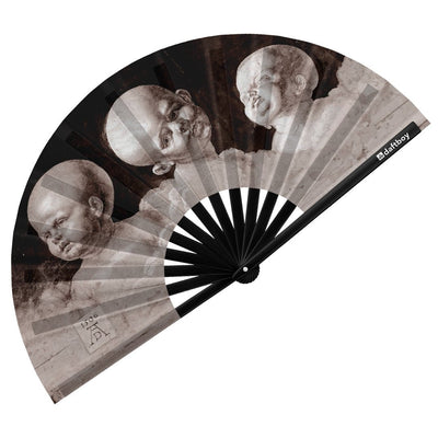 Three Heads by Albrecht Dürer Rave Bamboo Folding Hand Fan / Clack Fan - Large