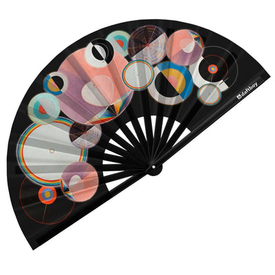 Throwing Shapes #2 by Hilma af Klint Rave Bamboo Folding Hand Fan / Clack Fan - Large