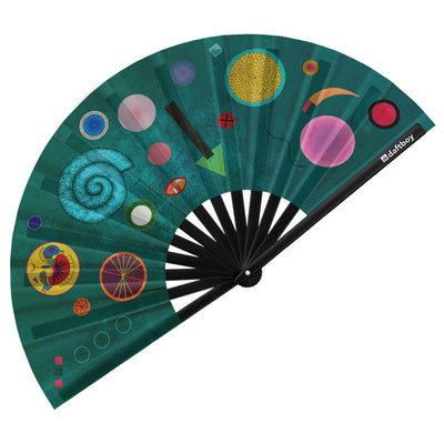Throwing Shapes by Wassily Kandinsky Rave Bamboo Folding Hand Fan / Clack Fan - Large