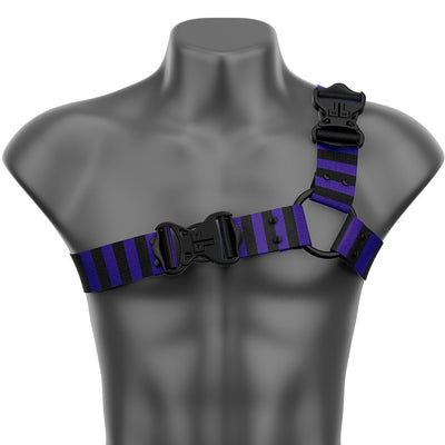 Wednesday's Stripe Asymmetrical Handmade Fashion Vegan Unisex Harness