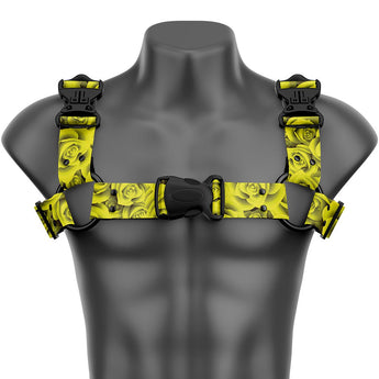 Yellow Roses Bulldog Handmade Fashion Vegan Unisex Harness - Daftboy