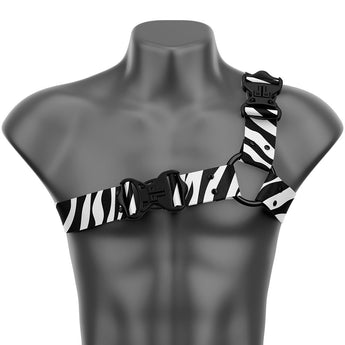 Zebra Asymmetrical Handmade Fashion Vegan Unisex Harness - Daftboy