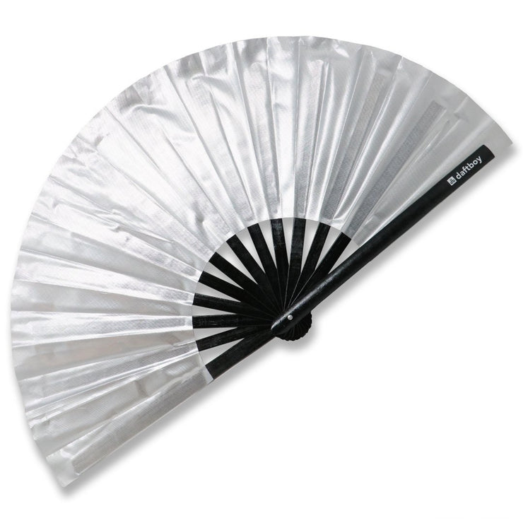 Metallic Silver Beyond Basic Folding Hand Fan