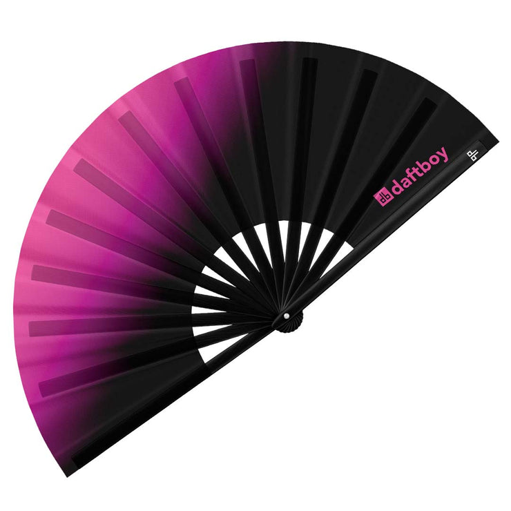 Pink to Black Ombré Folding Hand Fan