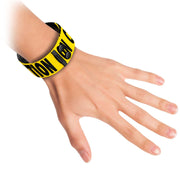 Caution Tape Thicc Cuff Bracelet On Hand