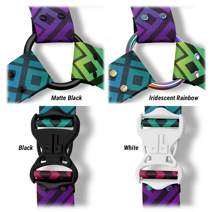 Custom Strap Asymmetrical Harness Rivet and Buckle