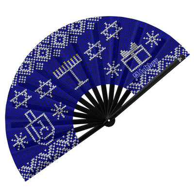 Hanukkah Sweater Folding Hand Fan