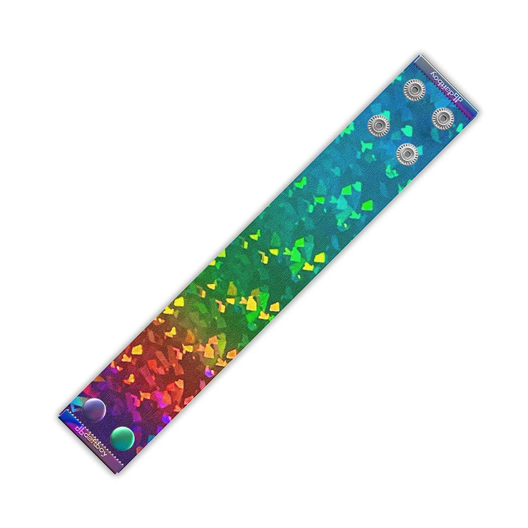 Holographic Rainbow Fantasy Thicc Cuff Bracelet Flat Strap