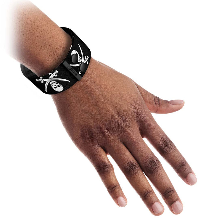 Jolly Roger Pirate Thicc Cuff Bracelet On Hand
