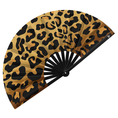 Leopard Print Folding Hand Fan
