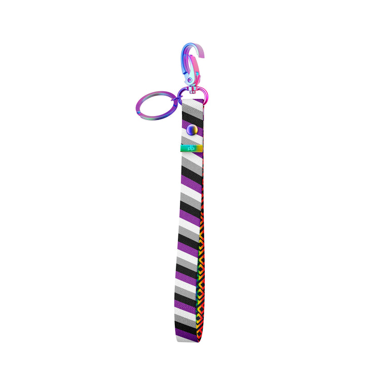 Pride Asexuality Key Clip Wristlet Upright View