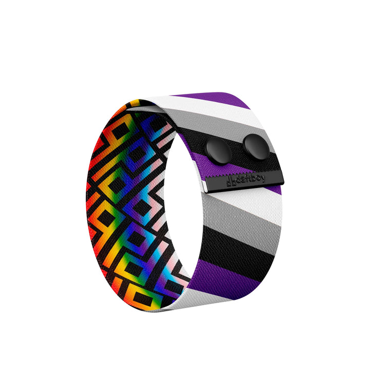 Pride Asexuality Thicc Cuff Bracelet Back View