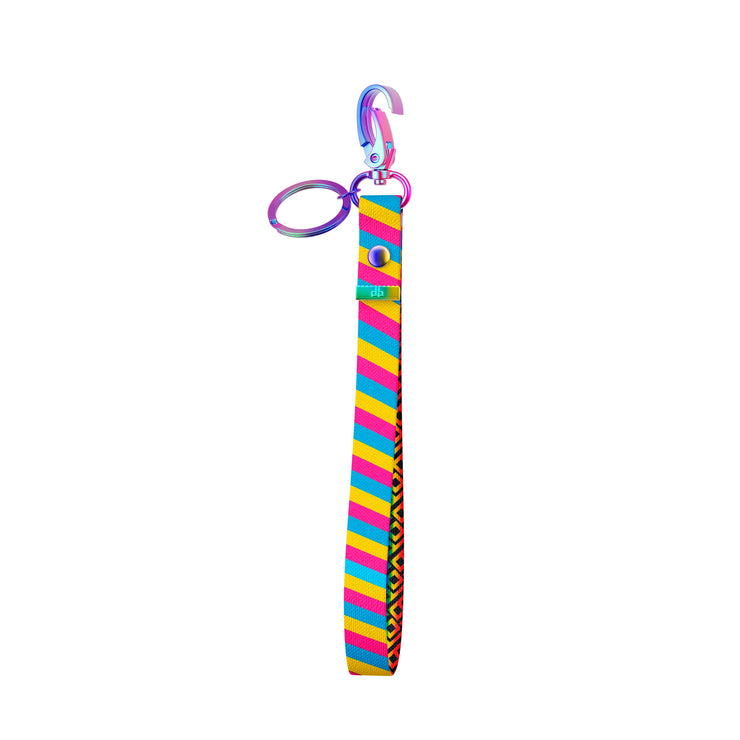 Pride Pansexuality Key Clip Wristlet Upright View