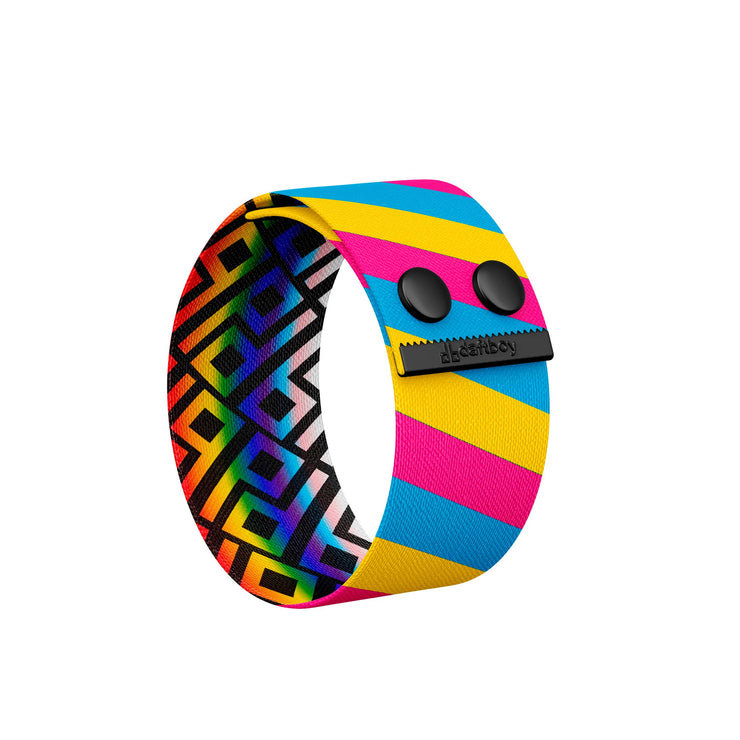 Pride Pansexuality Thicc Cuff Bracelet Back View