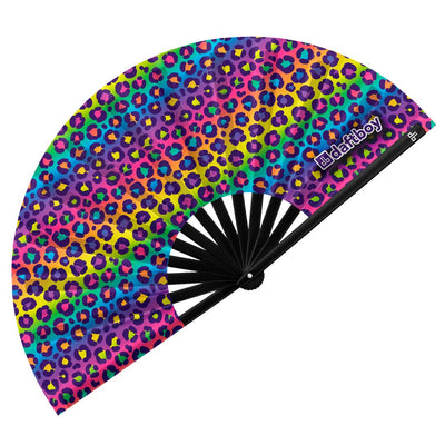Rainbow Leopard Folding Clack Fan