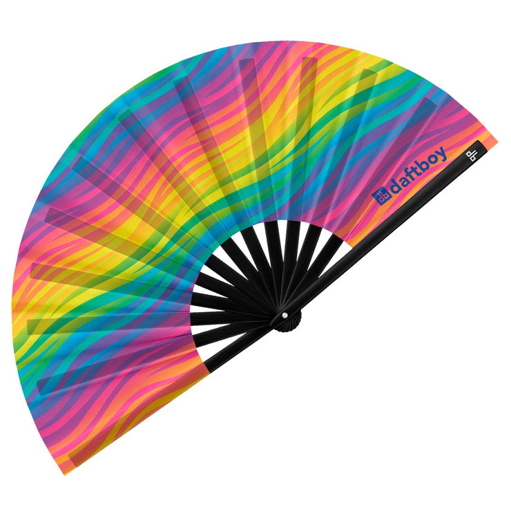 Rainbow Zebra Folding Clack Fan