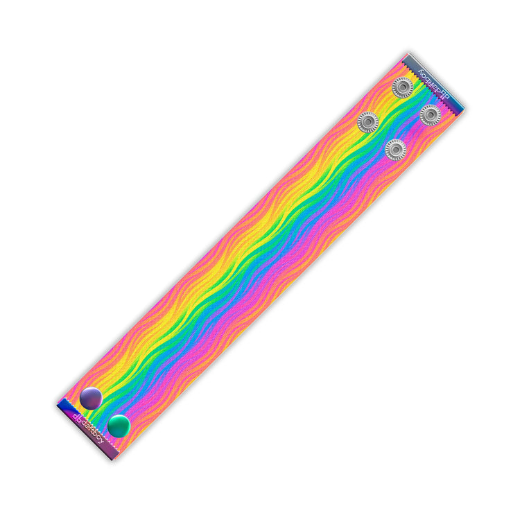Rainbow Zebra Thicc Cuff Bracelet Flat Strap