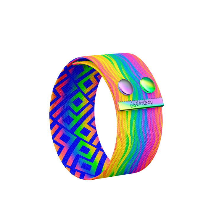 Rainbow Zebra Thicc Cuff Bracelet Back View