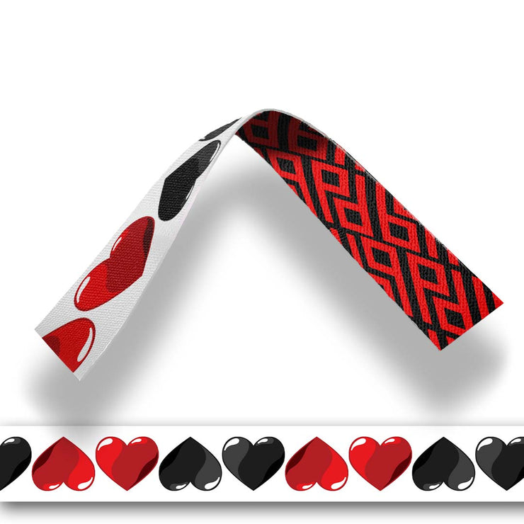 Red and Black Hearts Strap Front And Back View
